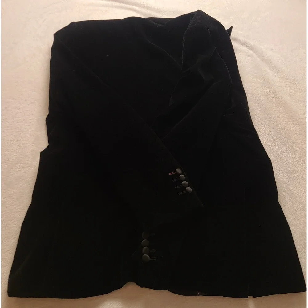Lindbergh Black Velvet Tuxedo‎ Blazer Floral Lining Peak Men's Formal Jacket